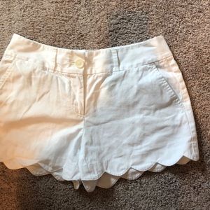 White shorts scalloped edge